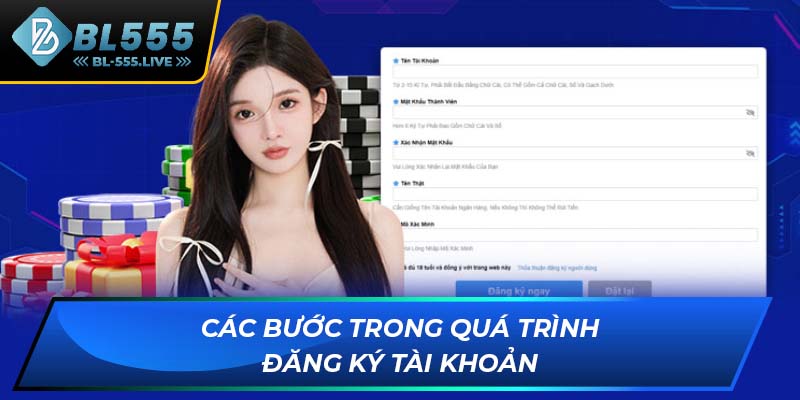 Các bước trong quá trình đăng ký tài khoản